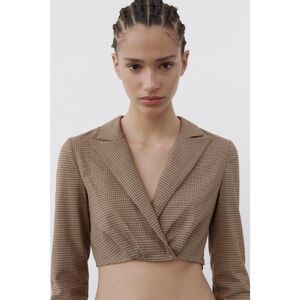 Zara cropped shirt blazer